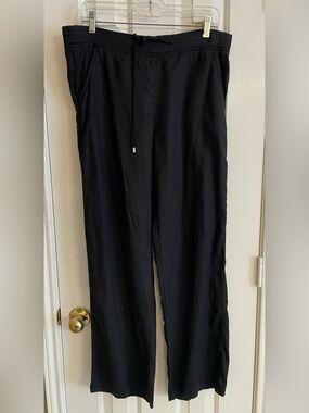 Tommy Bahama Linen Black Elastic-Waist Linen Pants